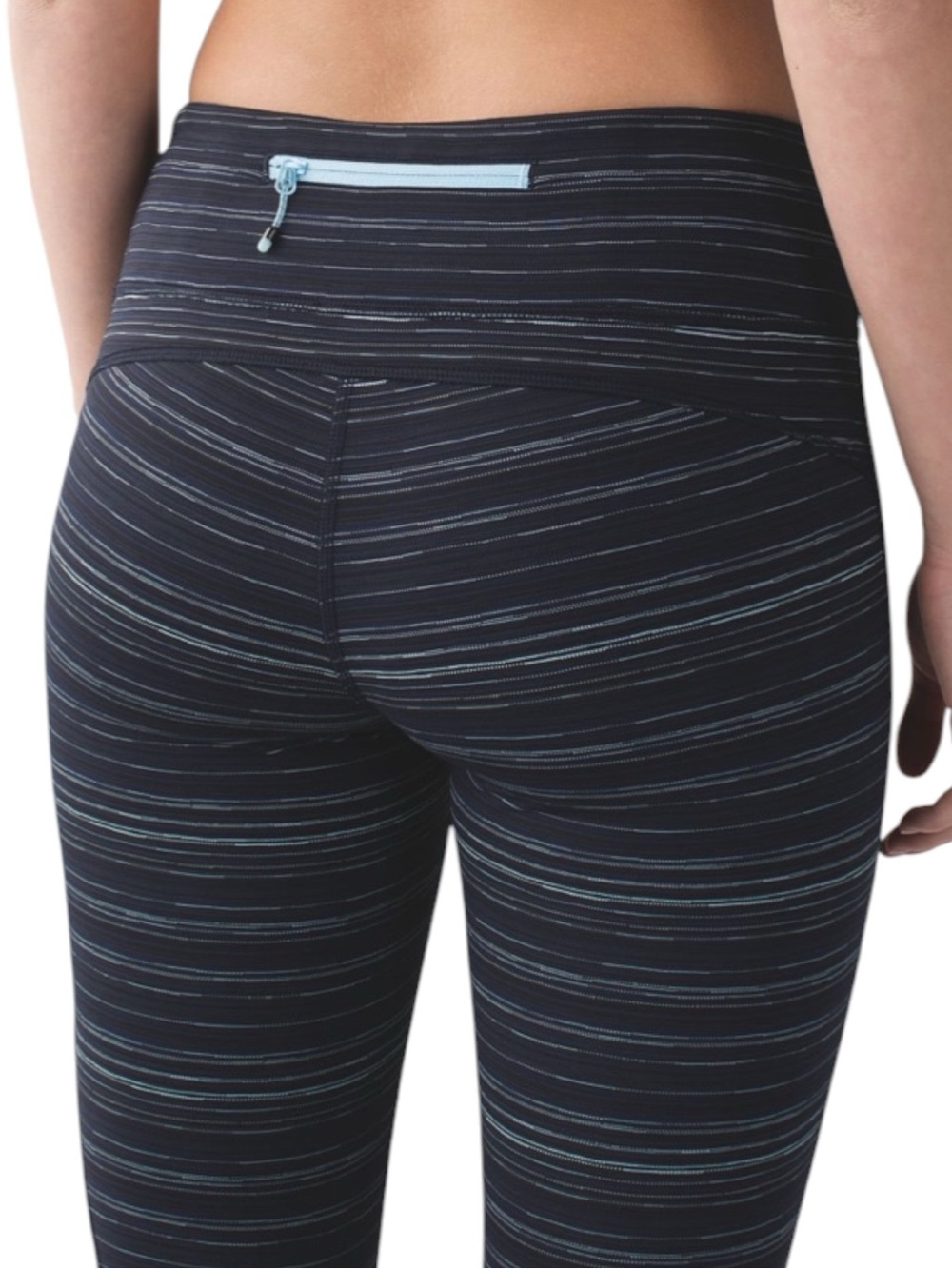 Lululemon Run The World 7/8 Tight Cyber Stripe Navy Leggings Size 4
